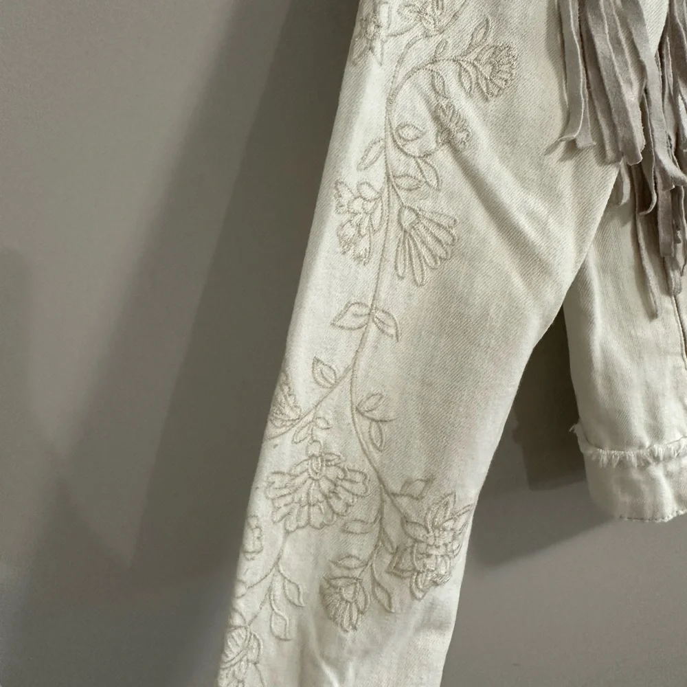 Scully Cream Fringe Jean Jacket - Picture 3 of 6